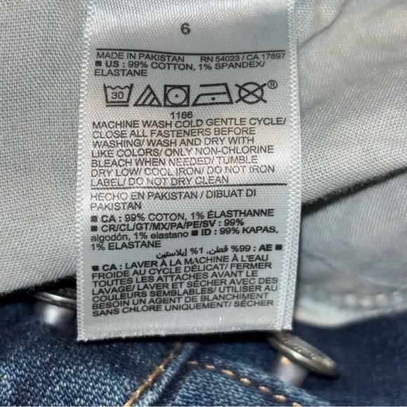 Old Navy Blue Denim High Rise O.G. Button Fly Straight Jeans Size 6 - Picture 12 of 15